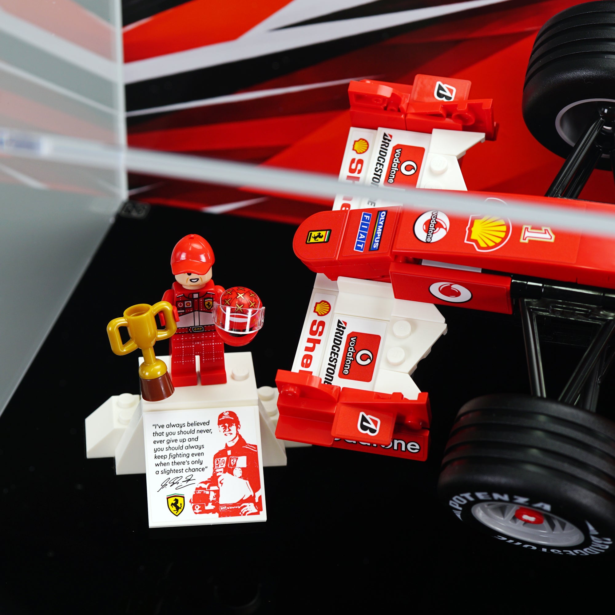 11375 Ferrari F2004 & Michael Schumacher Display Case | LEGO Display Case | ONBRICK Australia