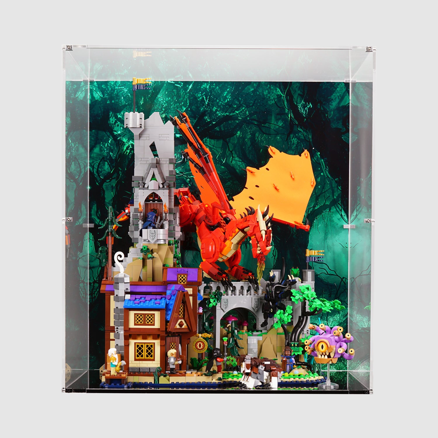 ONBRICK Custom Fit Acrylic Display Case for LEGO 21348 Dungeons