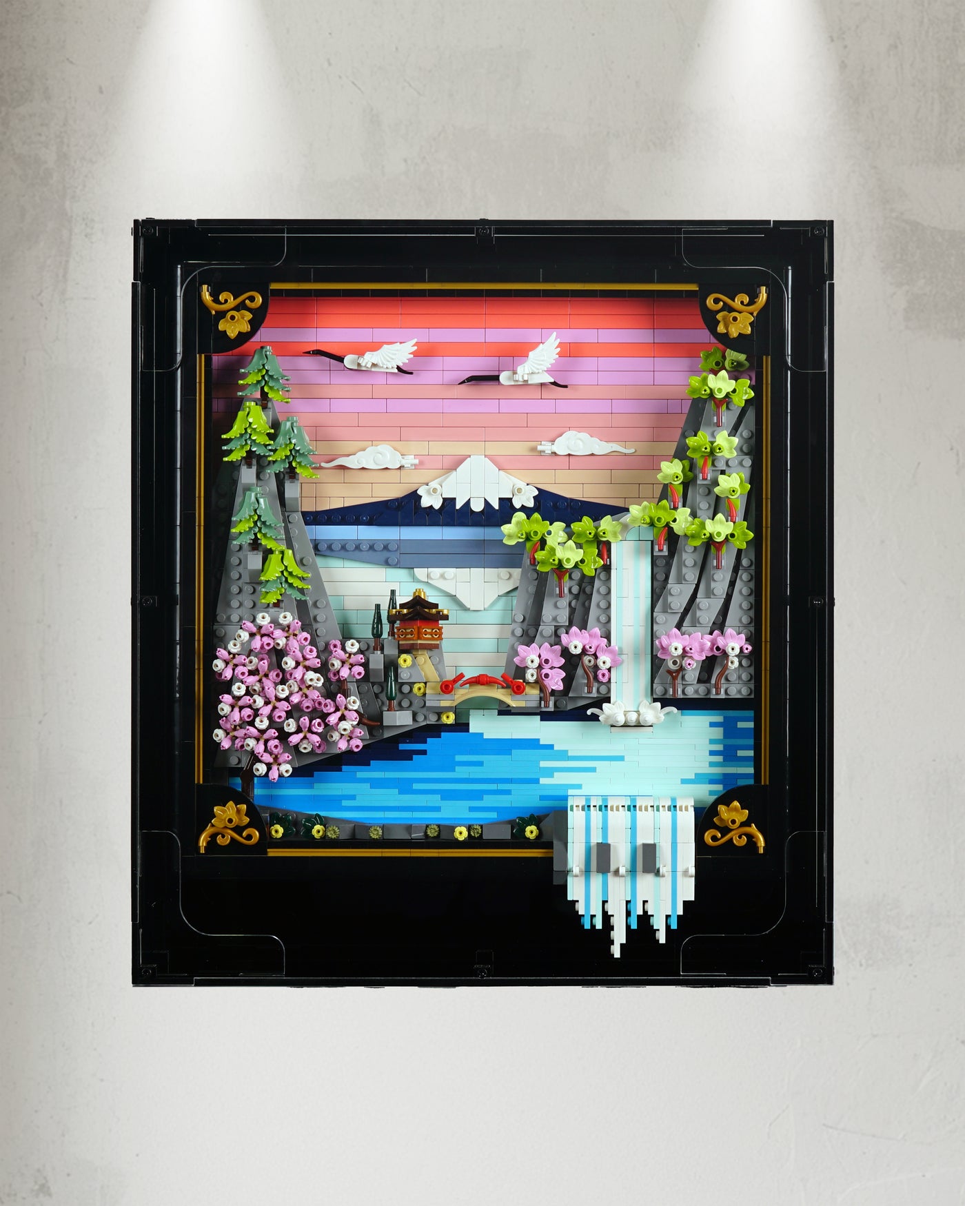 31218 Japanese Cherry Blossom Landscape Display Case [Wall Mounted]