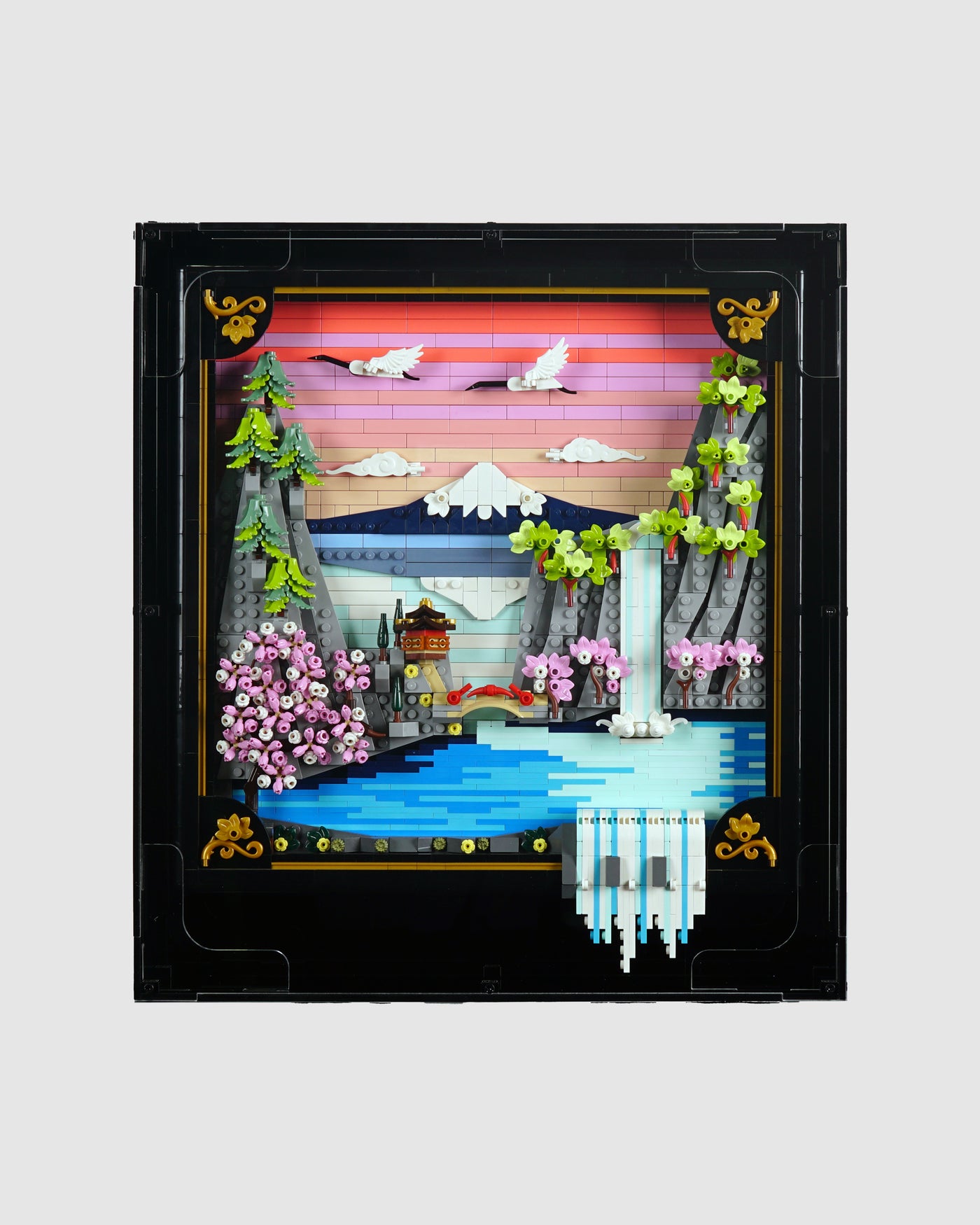 31218 Japanese Cherry Blossom Landscape Display Case [Wall Mounted]