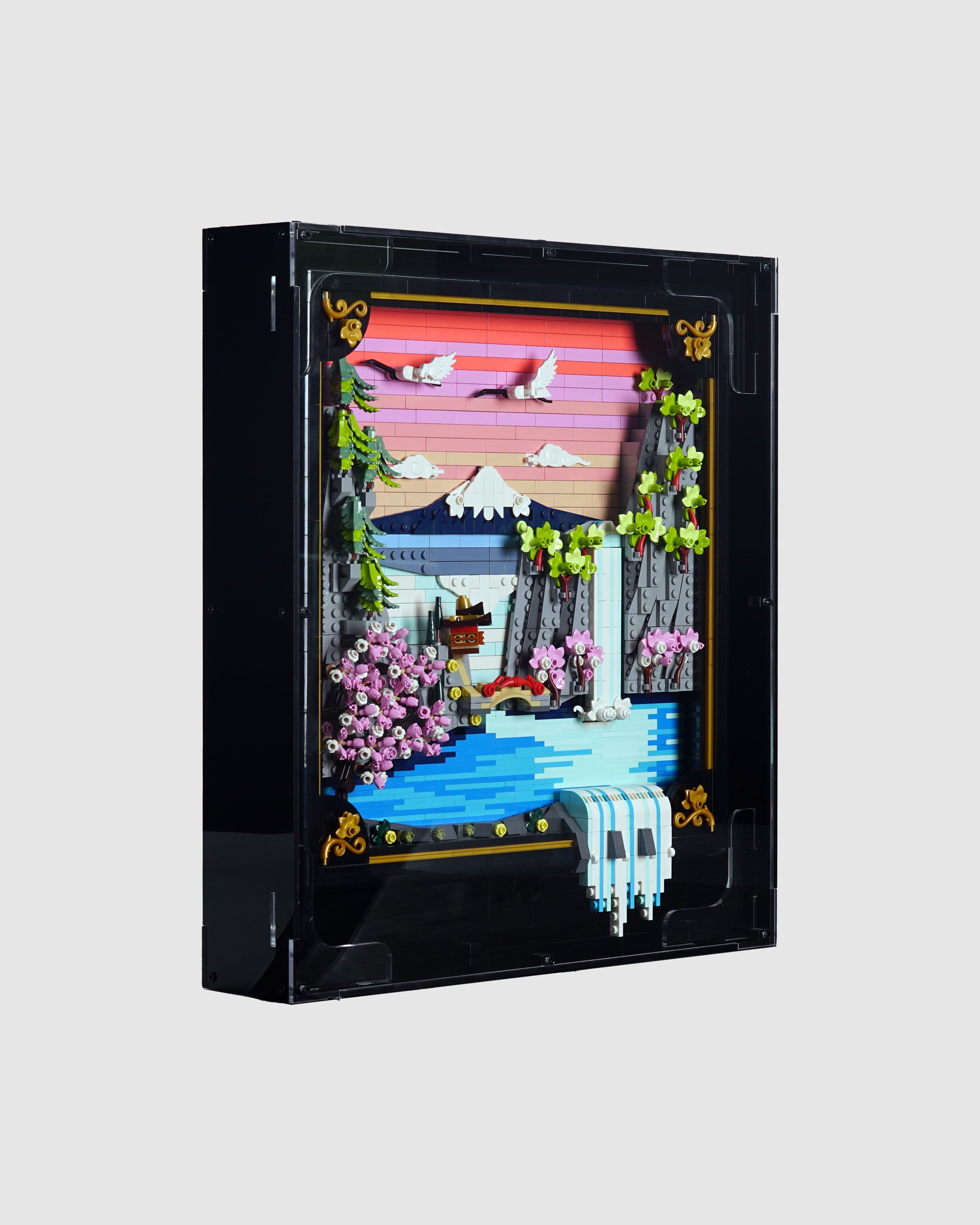31218 Japanese Cherry Blossom Landscape Display Case [Wall Mounted]