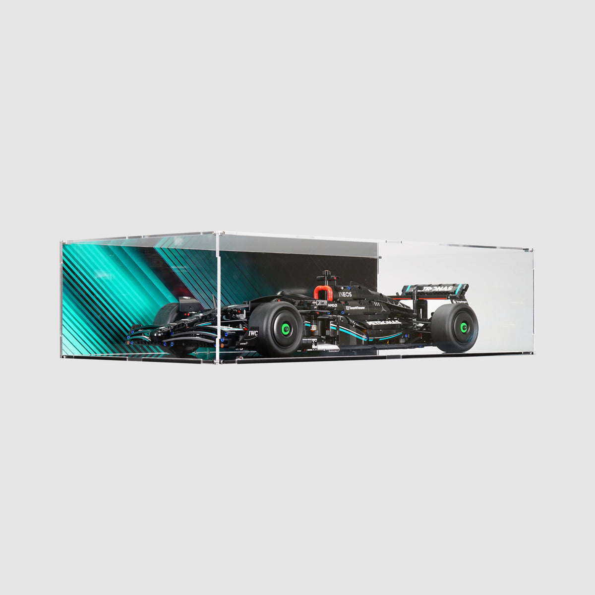 Vitrine en acrylique avec vis pour Lego® Mercedes-AMG Fl W14 Eperformance 42171 (ensemble Lego non inclus) (avec fond Vitrine en acrylique avec vis pour Lego® Mercedes-AMG Fl W14 Eperformance 42171 (ensemble Lego non inclus) (avec fond