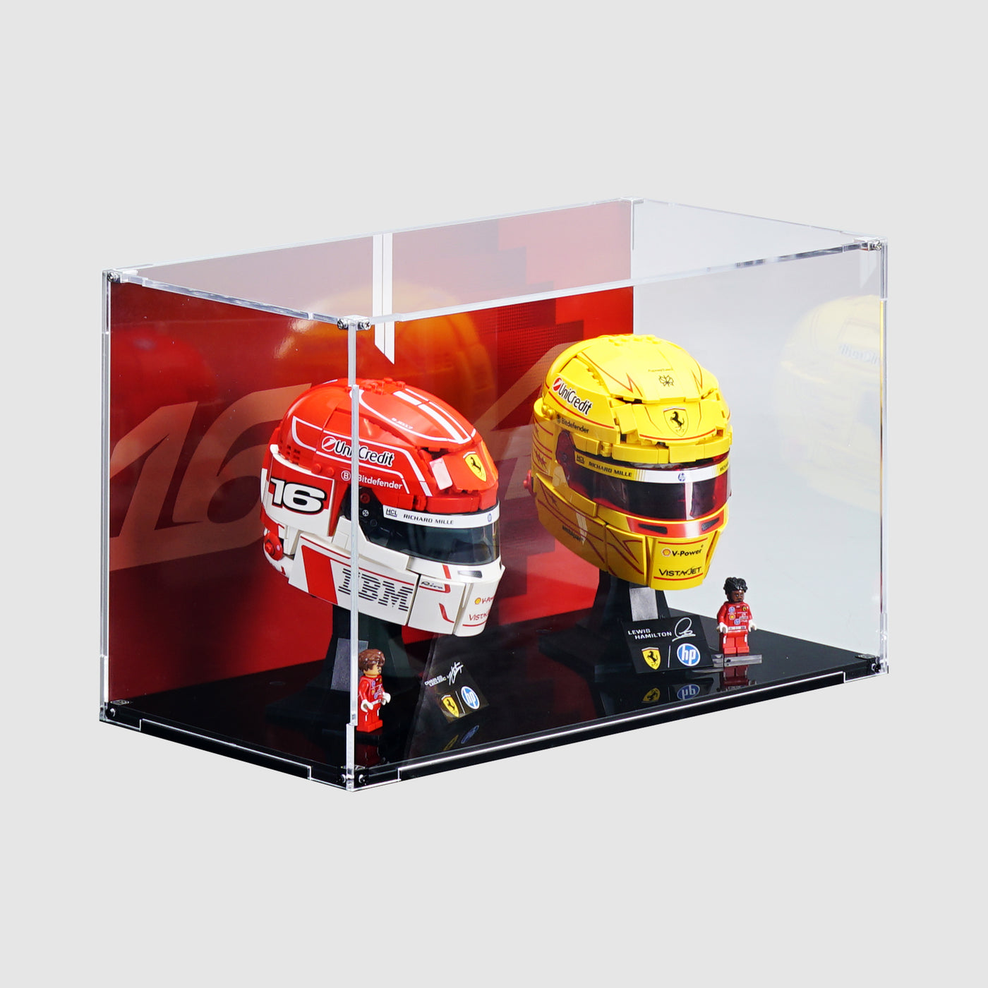 43014 Charles Leclerc 43022 Lewis Hamilton Helmets Display Case