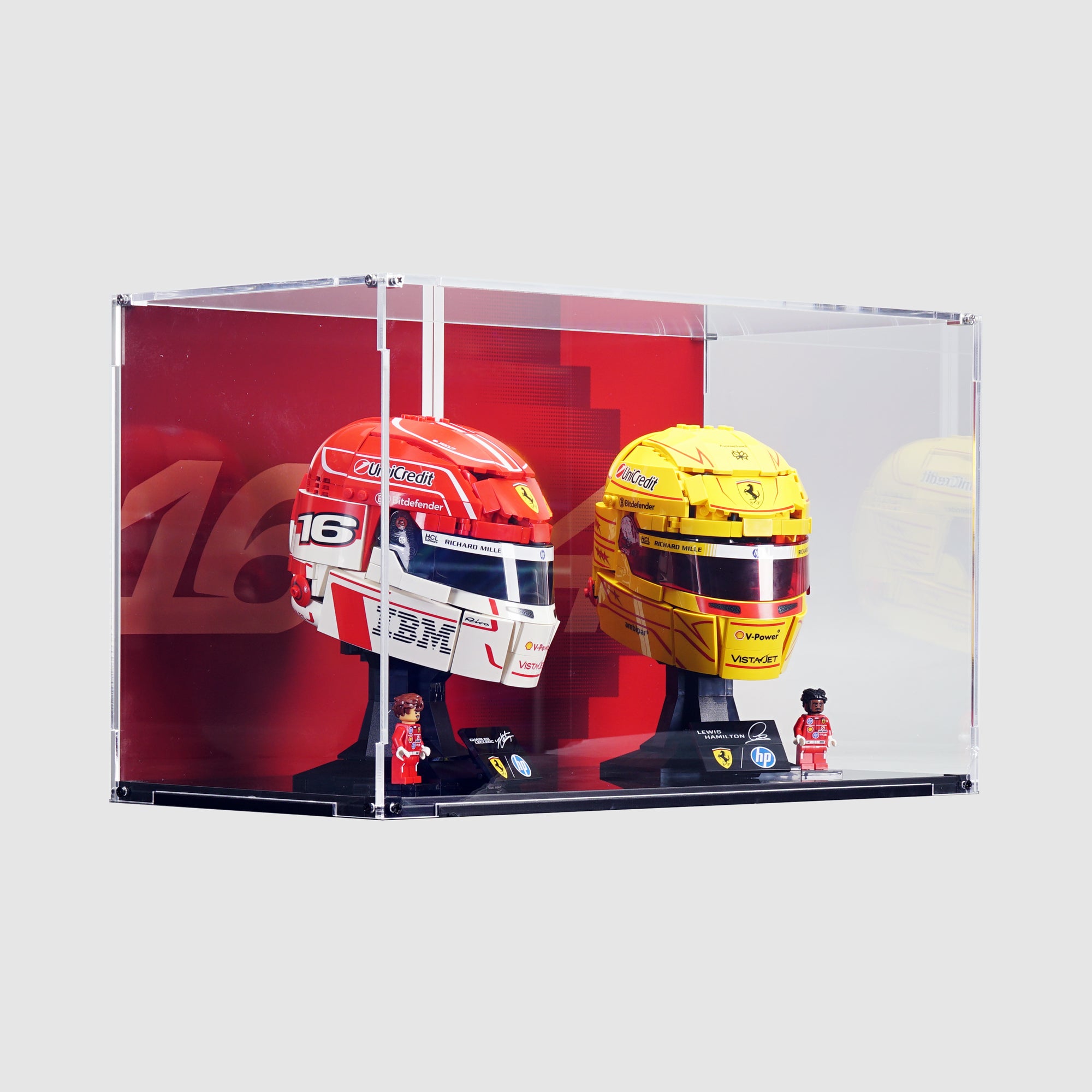 43014 Charles Leclerc 43022 Lewis Hamilton Helmets Display Case