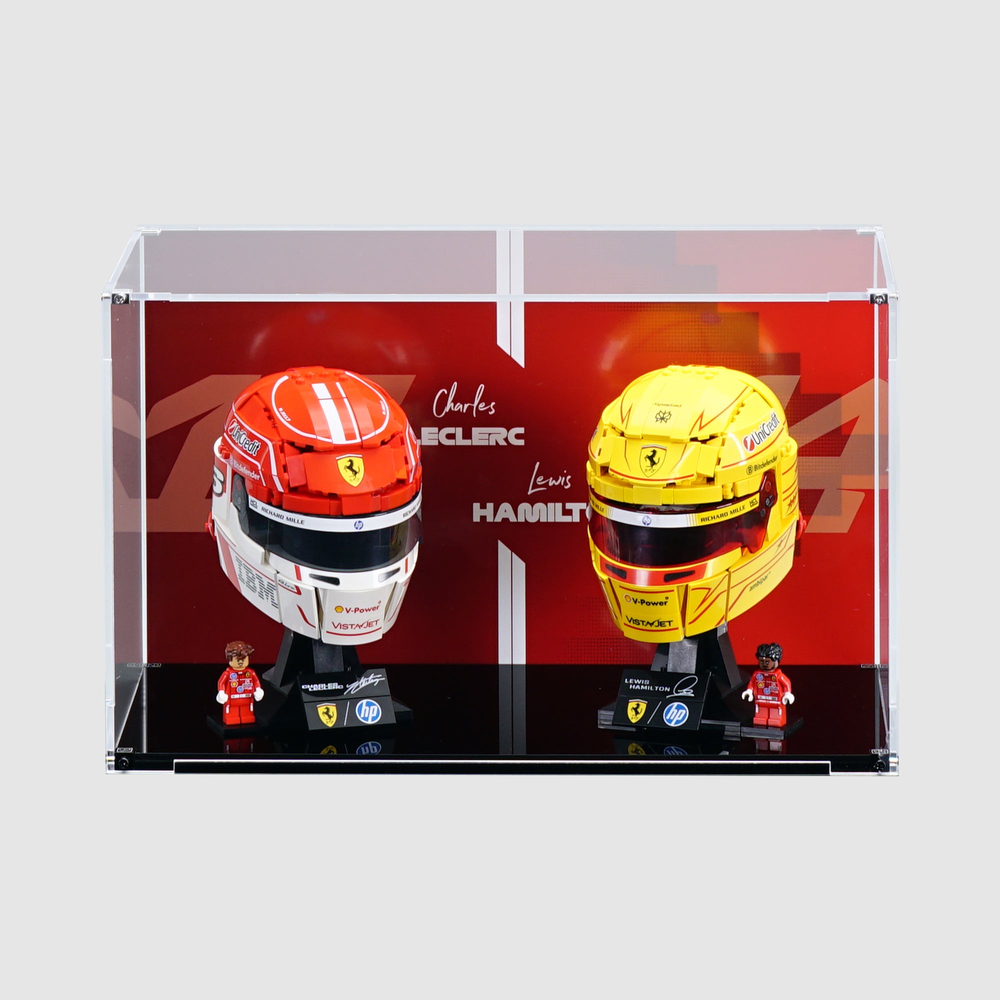 43014 Charles Leclerc 43022 Lewis Hamilton Helmets Display Case