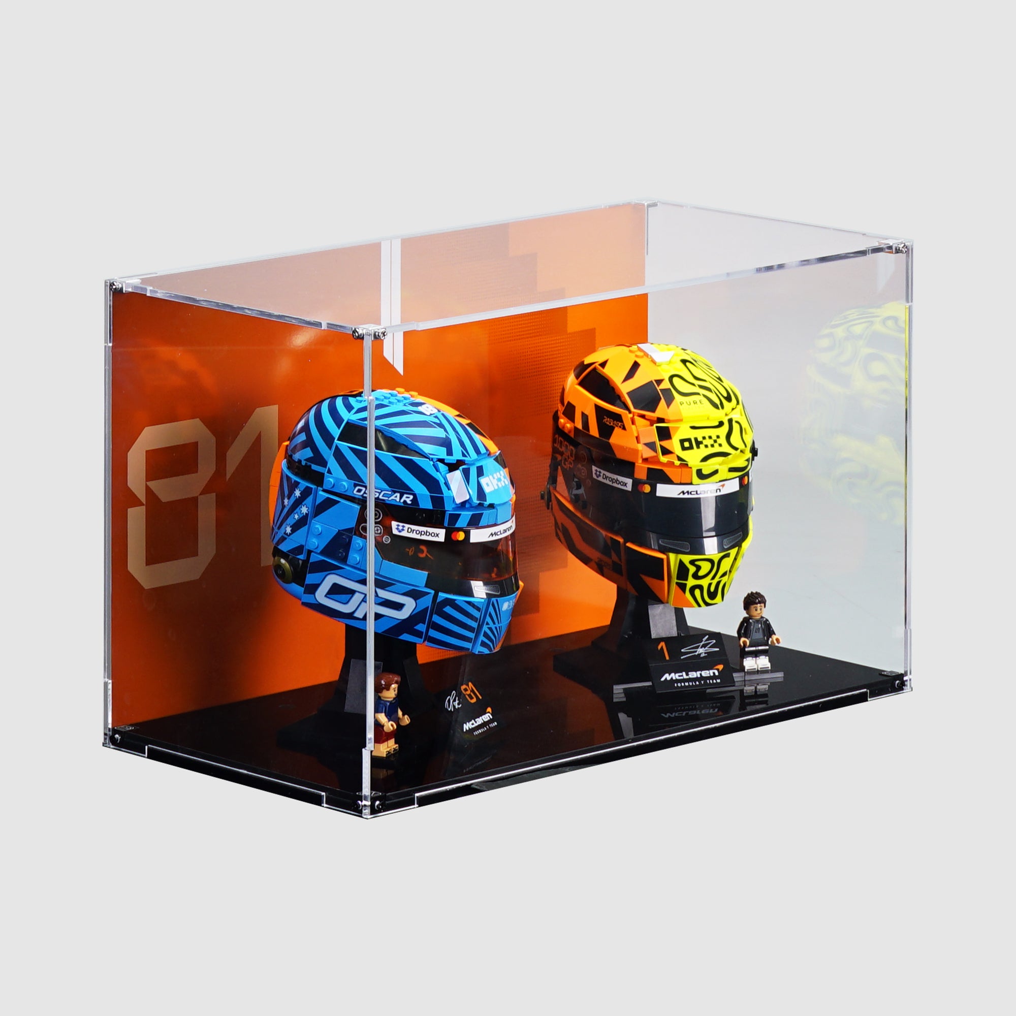 43017 Oscar Piastri 43023 Lando Norris Helmets Display Case