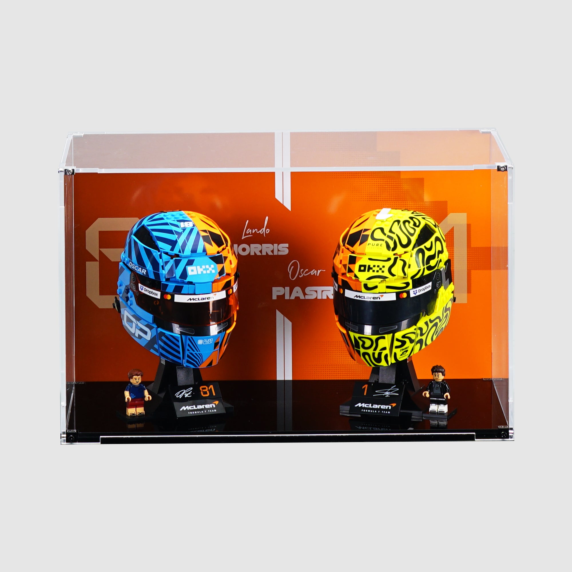 43017 Oscar Piastri 43023 Lando Norris Helmets Display Case