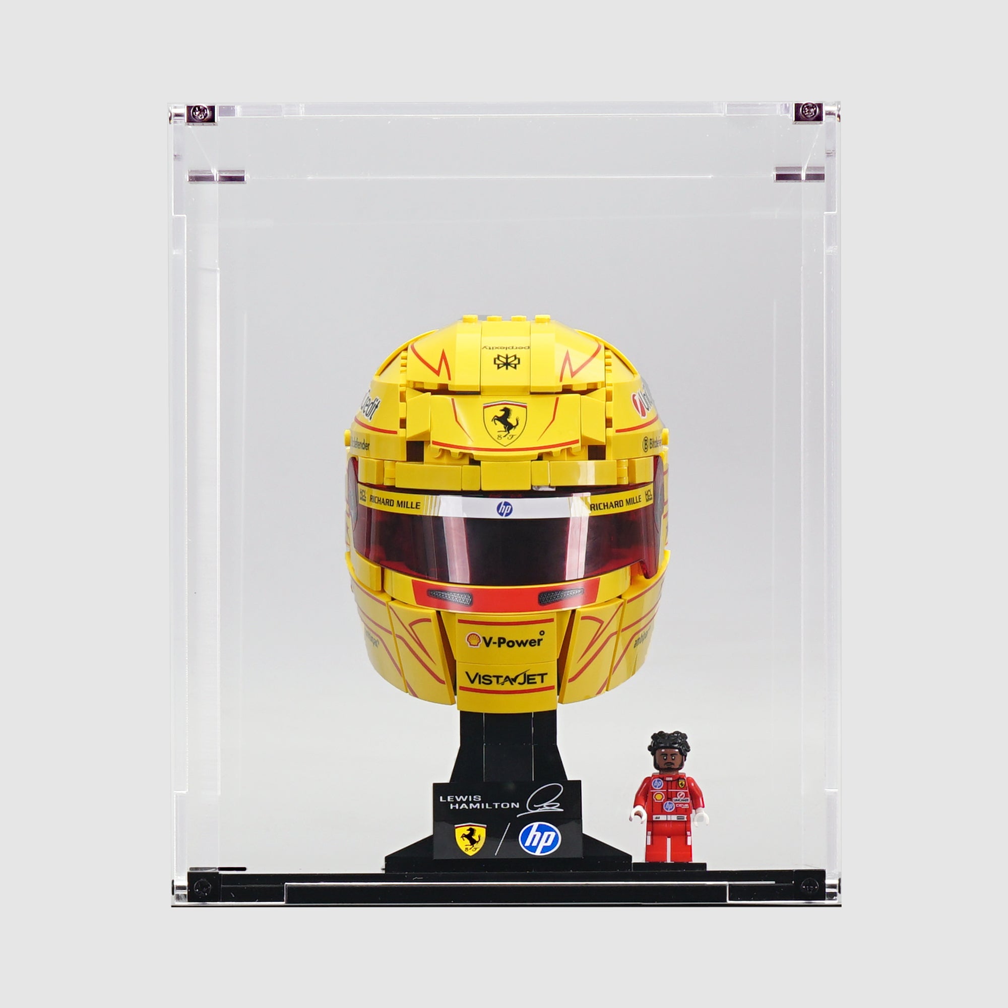 43022 Scuderia Ferrari HP Lewis Hamilton Helmet | Acrylic LEGO Display Case | ONBRICK