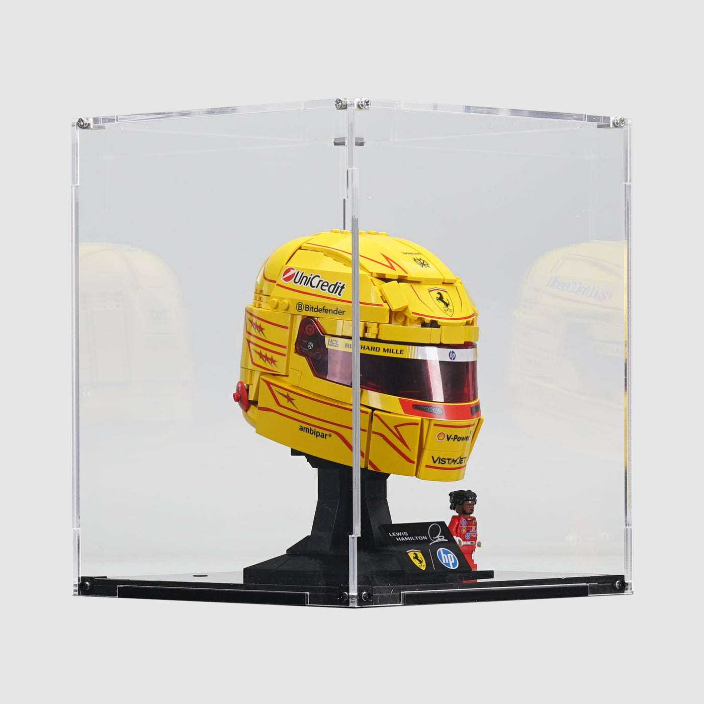 43022 Scuderia Ferrari HP Lewis Hamilton Helmet | Acrylic LEGO Display Case | ONBRICK