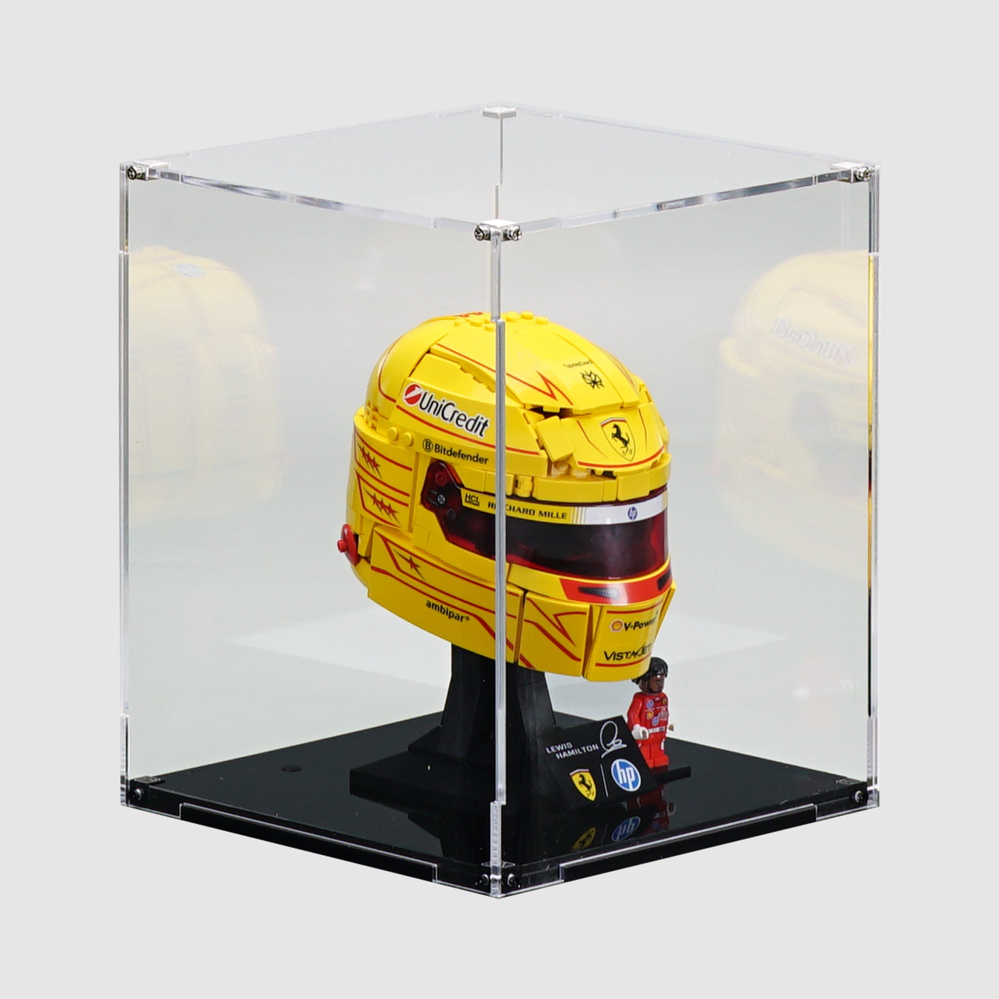 43022 Scuderia Ferrari HP Lewis Hamilton Helmet | Acrylic LEGO Display Case | ONBRICK