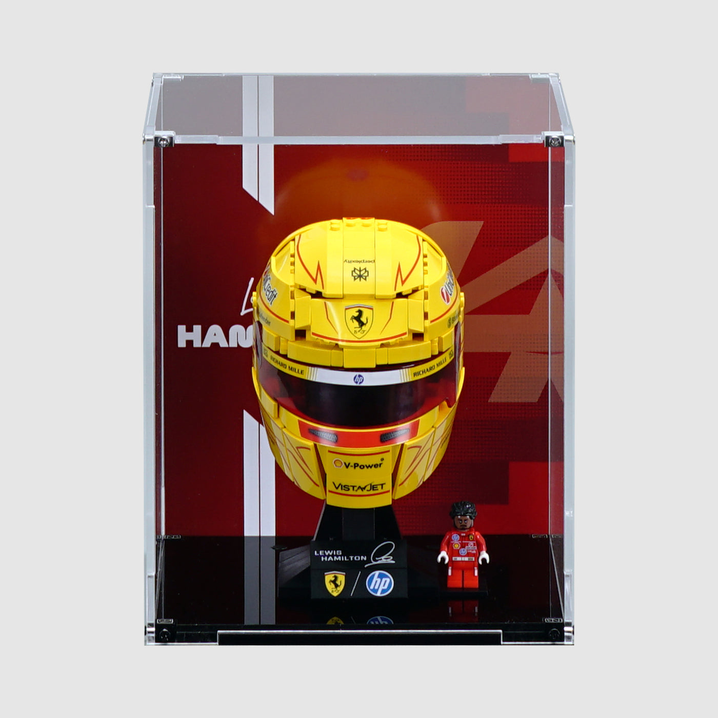 43022 Scuderia Ferrari HP Lewis Hamilton Helmet | Acrylic LEGO Display Case | ONBRICK