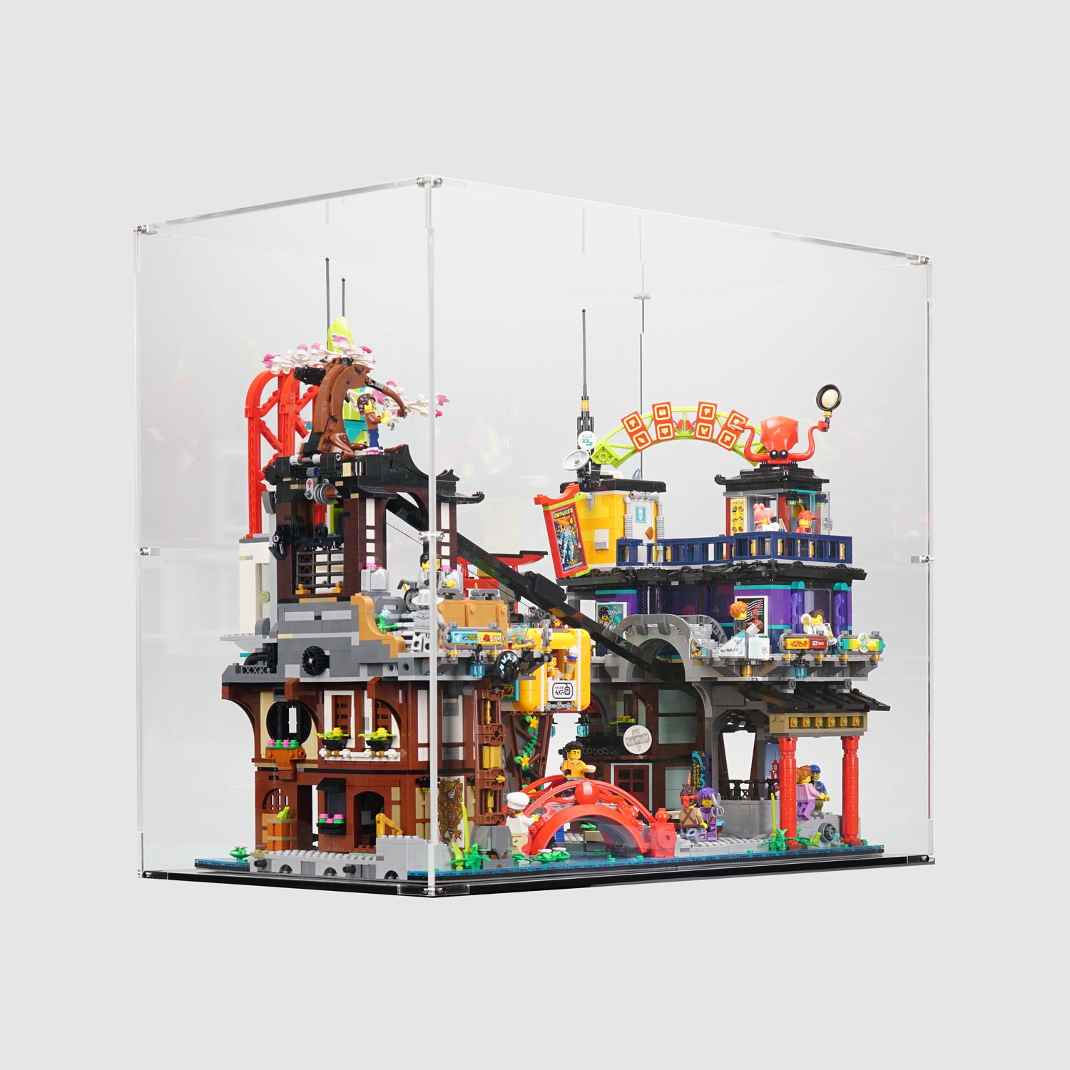 71799 NINJAGO® City Markets LEGO Display Case | ONBRICK | Made in