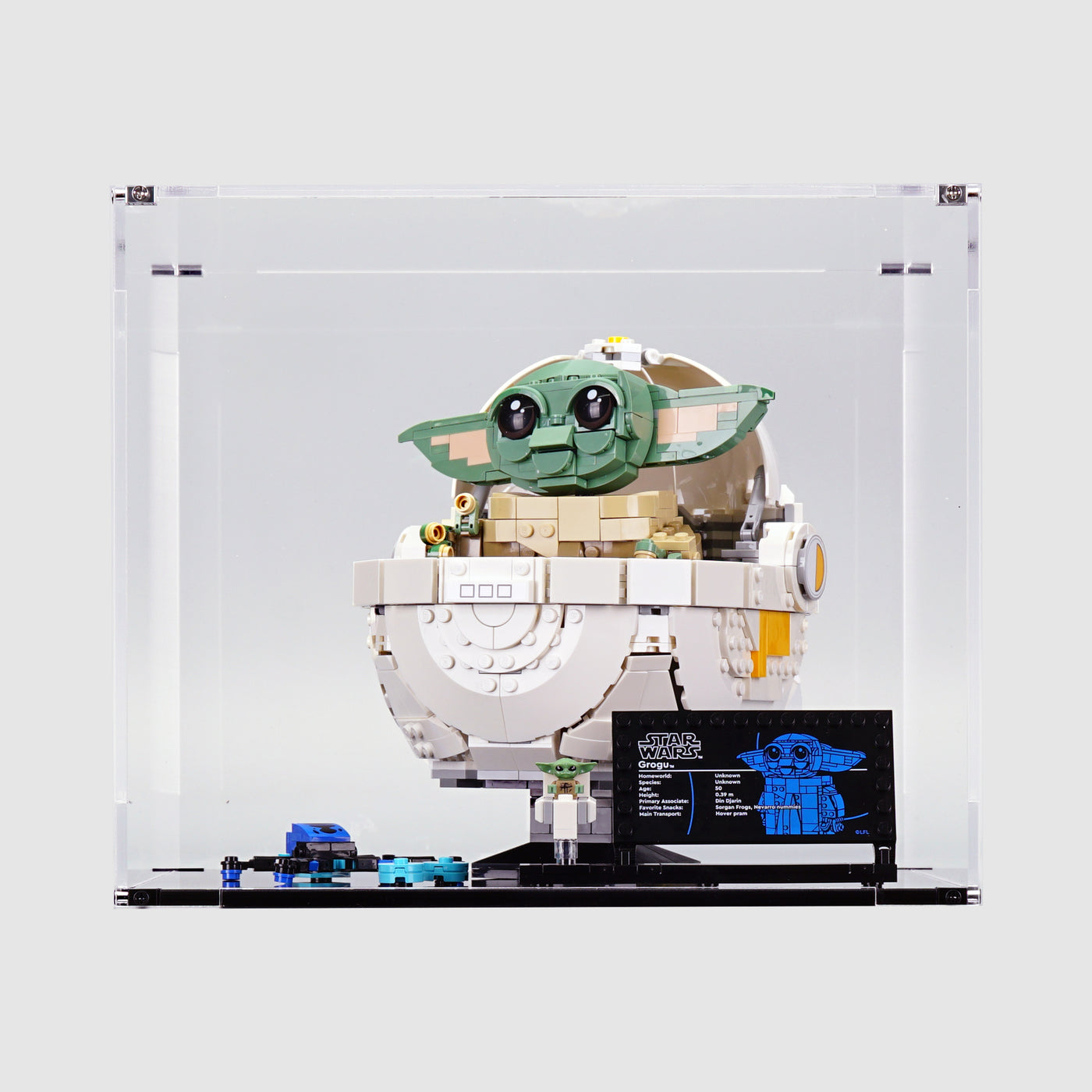 LEGO 75403 Grogu™ with Hover Pram Display Case | ONBRICK