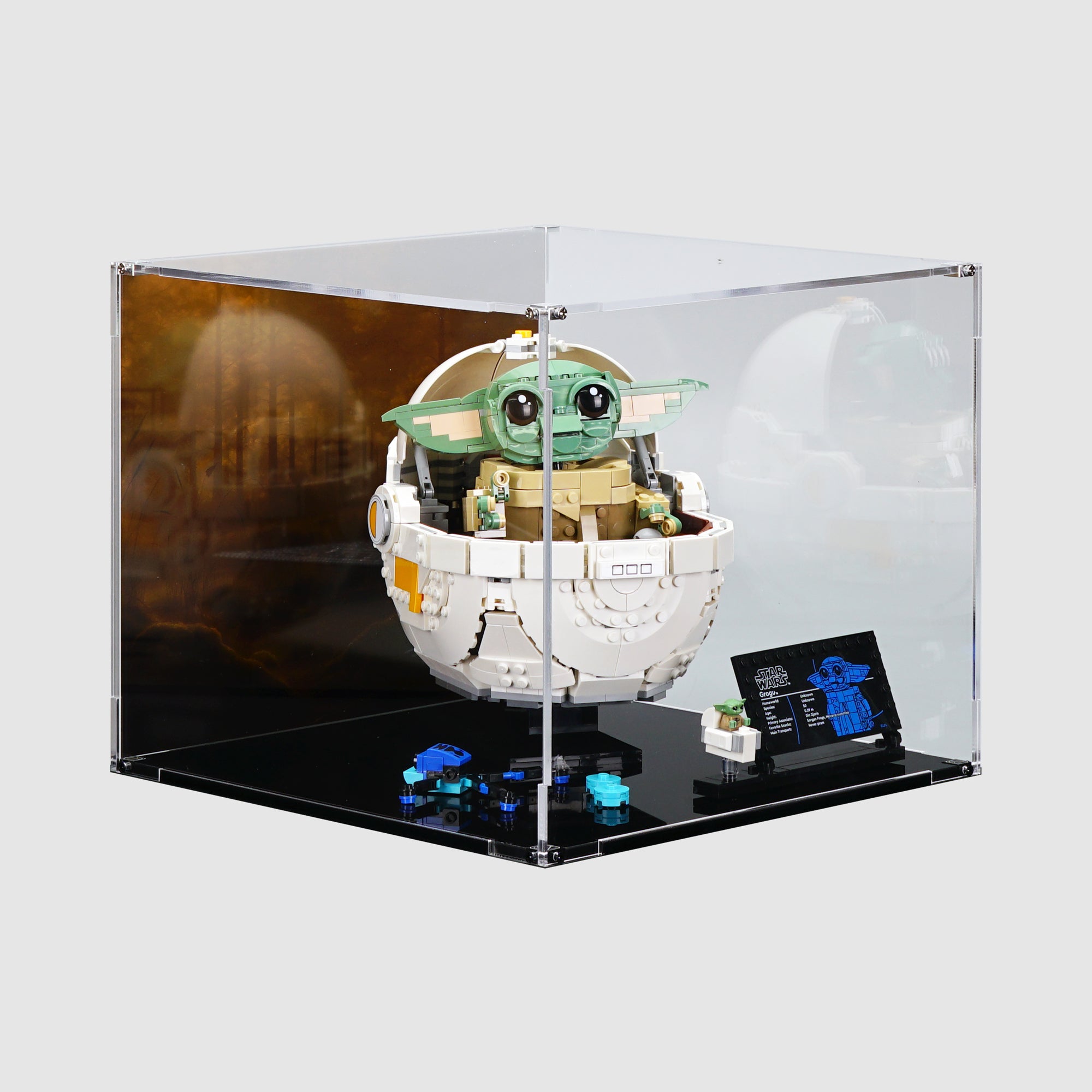 LEGO 75403 Grogu™ with Hover Pram Display Case | ONBRICK