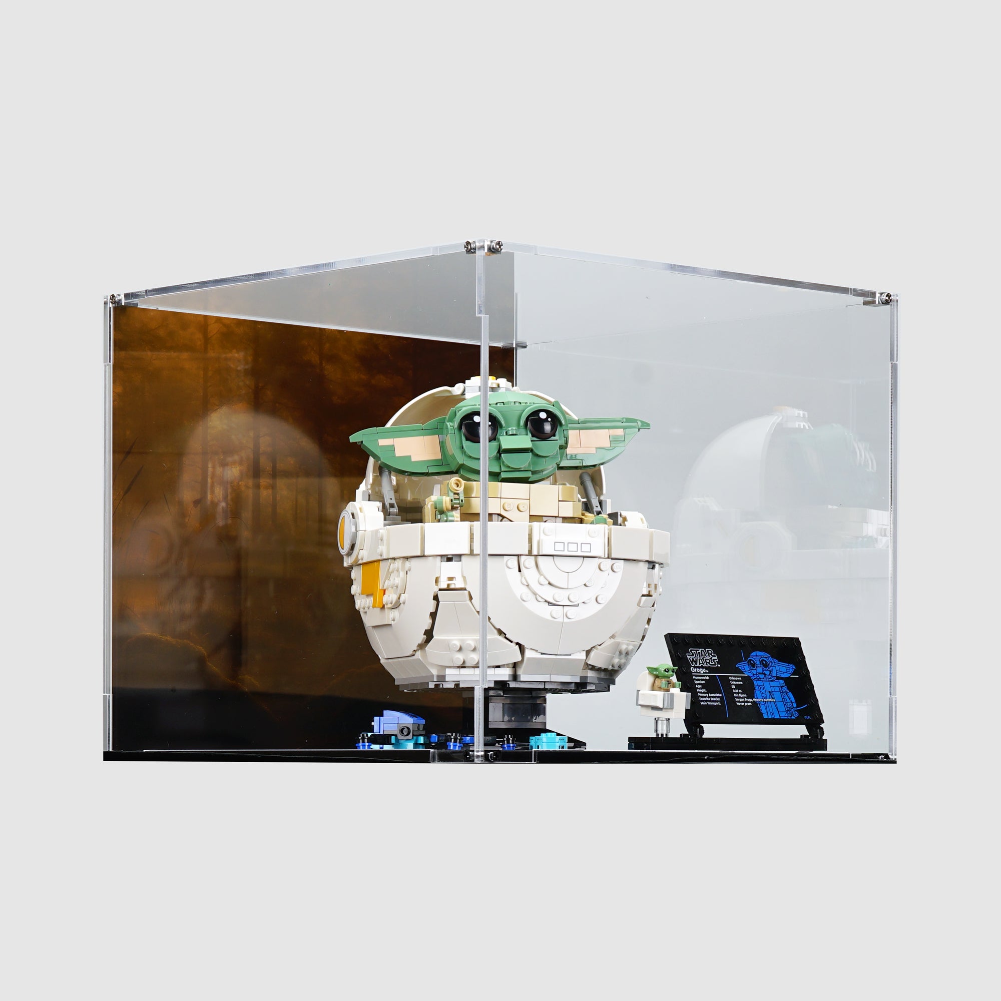 LEGO 75403 Grogu™ with Hover Pram Display Case | ONBRICK