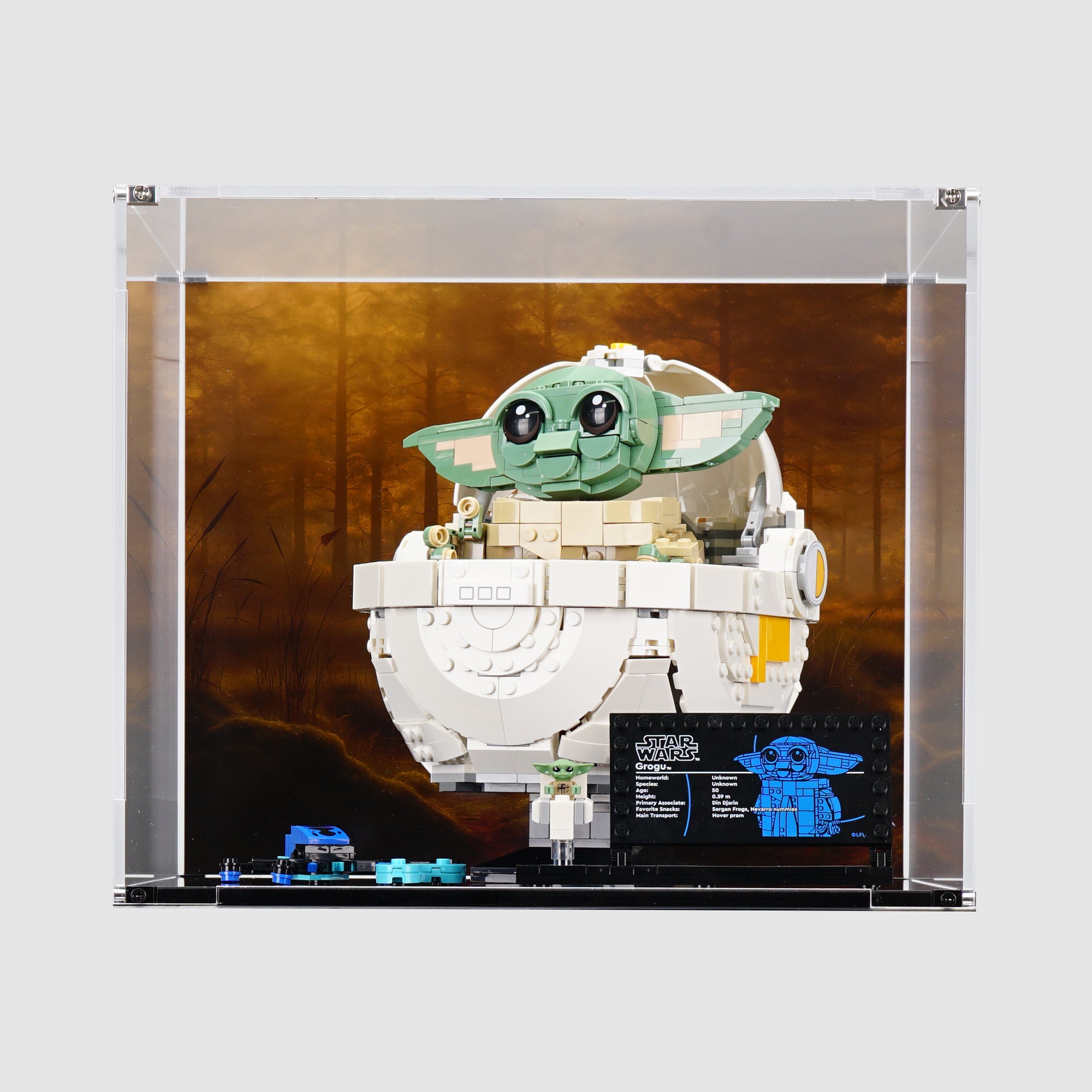 LEGO 75403 Grogu™ with Hover Pram Display Case | ONBRICK