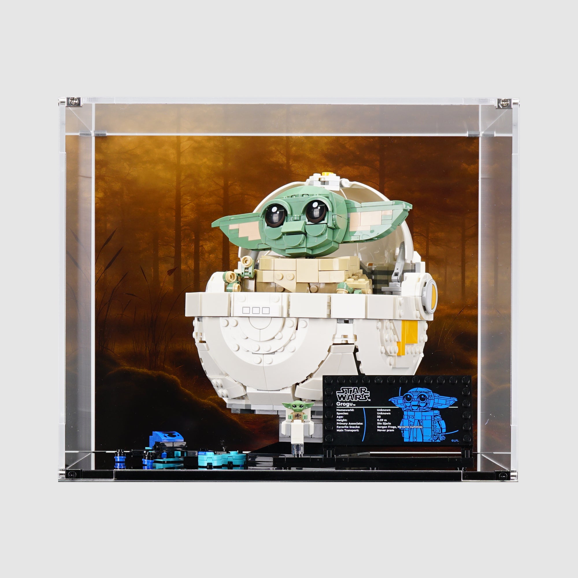 LEGO 75403 Grogu™ with Hover Pram Display Case | ONBRICK