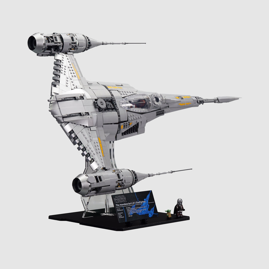 75442 UCS The Mandalorian's N-1 Starfighter™ Display Stand | Acrylic LEGO Display Case | ONBRICK