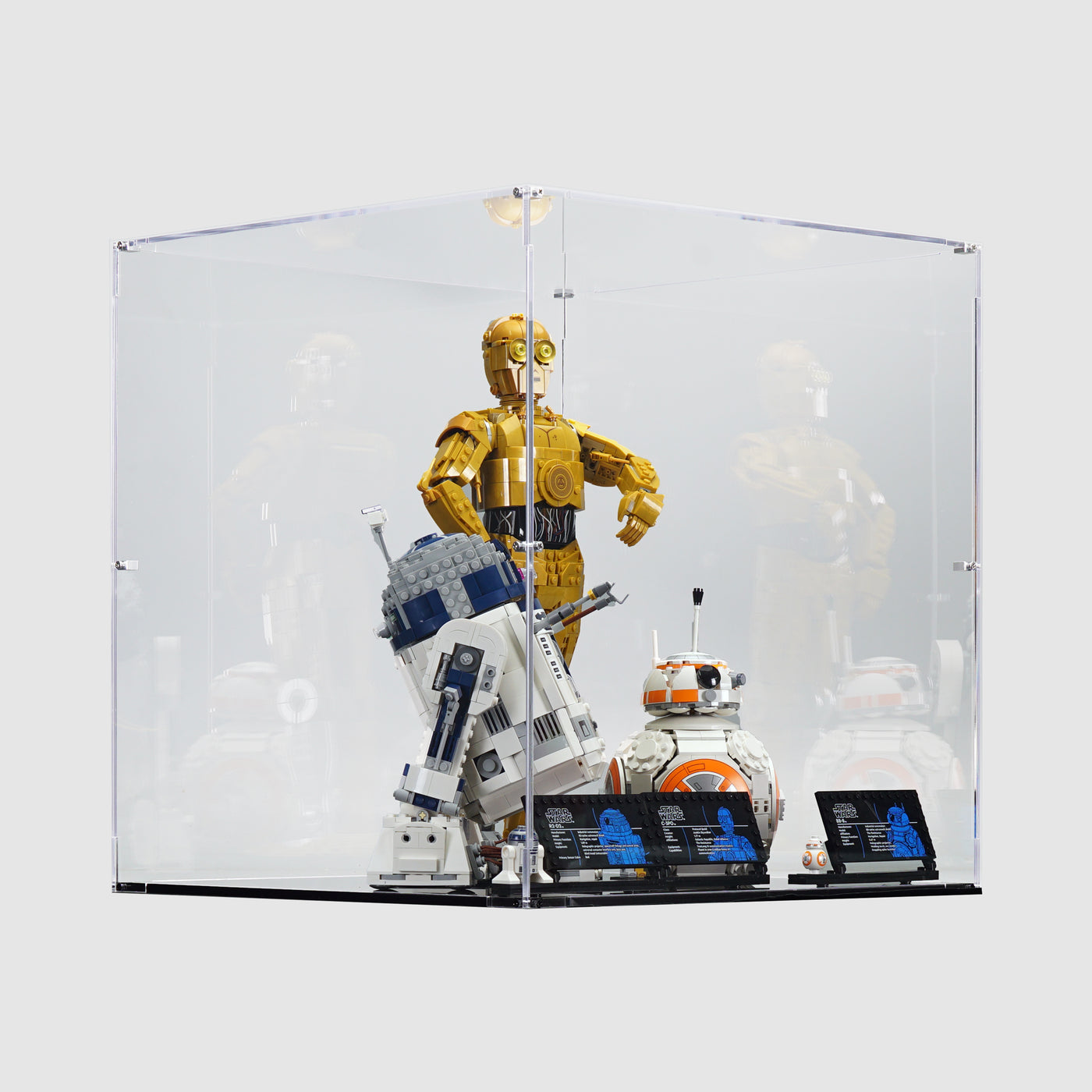 75452 BB-8™ & 75379 R2-D2™ & 75398 C-3PO™ | Acrylic LEGO Display Case | ONBRICK