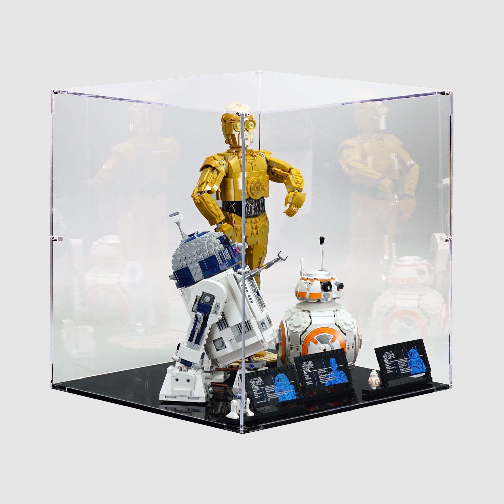 75452 BB-8™ & 75379 R2-D2™ & 75398 C-3PO™ | Acrylic LEGO Display Case | ONBRICK