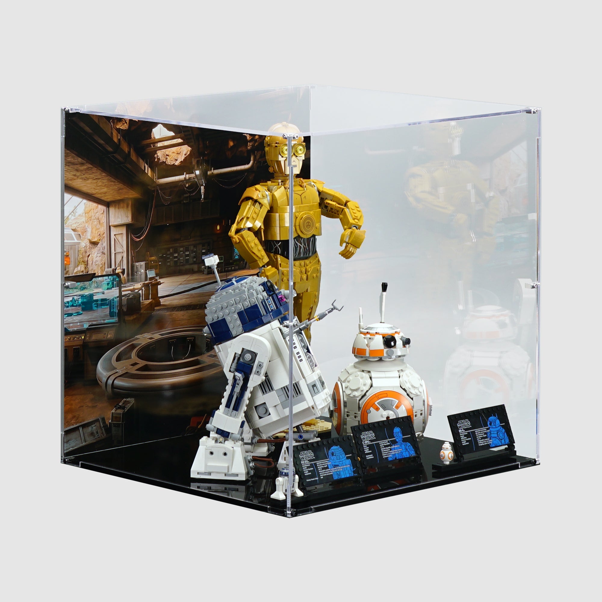 75452 BB-8™ & 75379 R2-D2™ & 75398 C-3PO™ | Acrylic LEGO Display Case | ONBRICK
