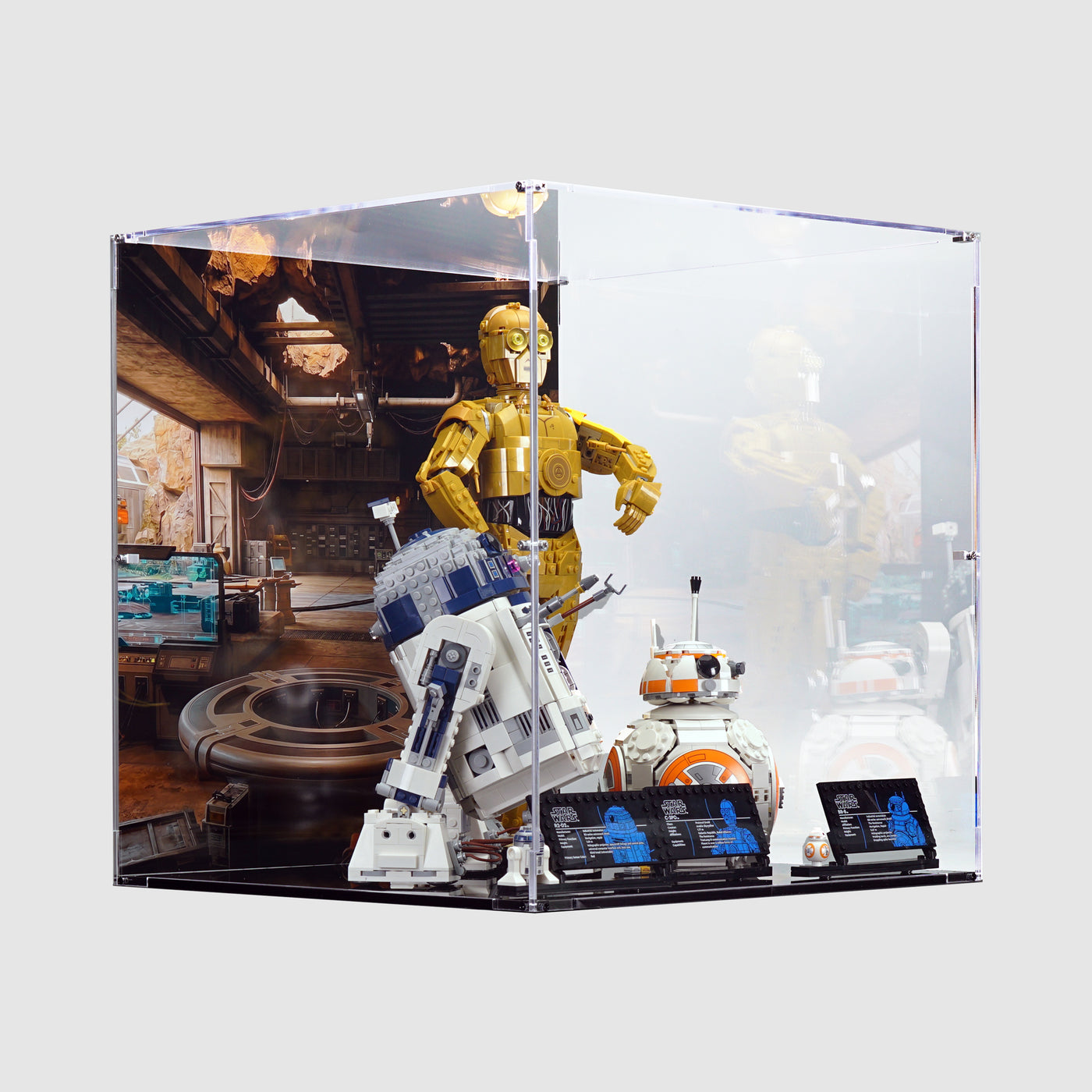 75452 BB-8™ & 75379 R2-D2™ & 75398 C-3PO™ | Acrylic LEGO Display Case | ONBRICK