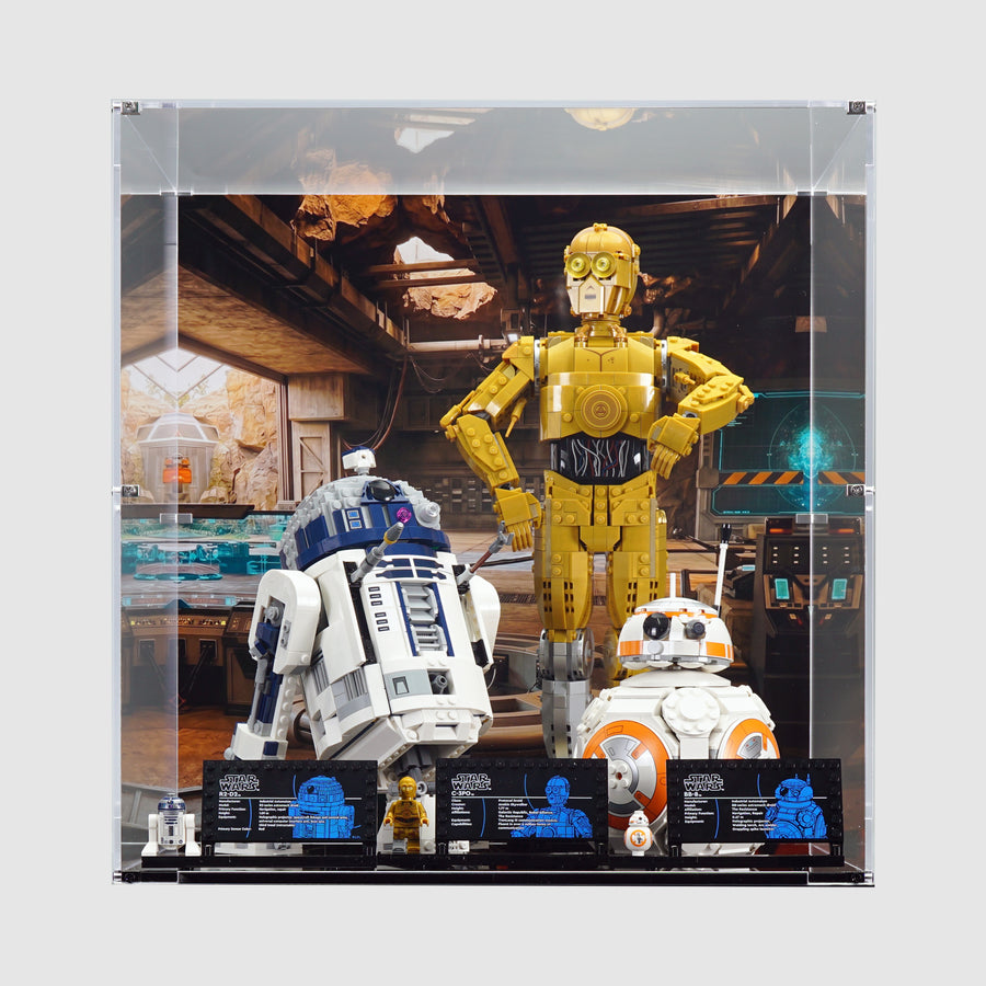 75452 BB-8™ & 75379 R2-D2™ & 75398 C-3PO™ | Acrylic LEGO Display Case | ONBRICK