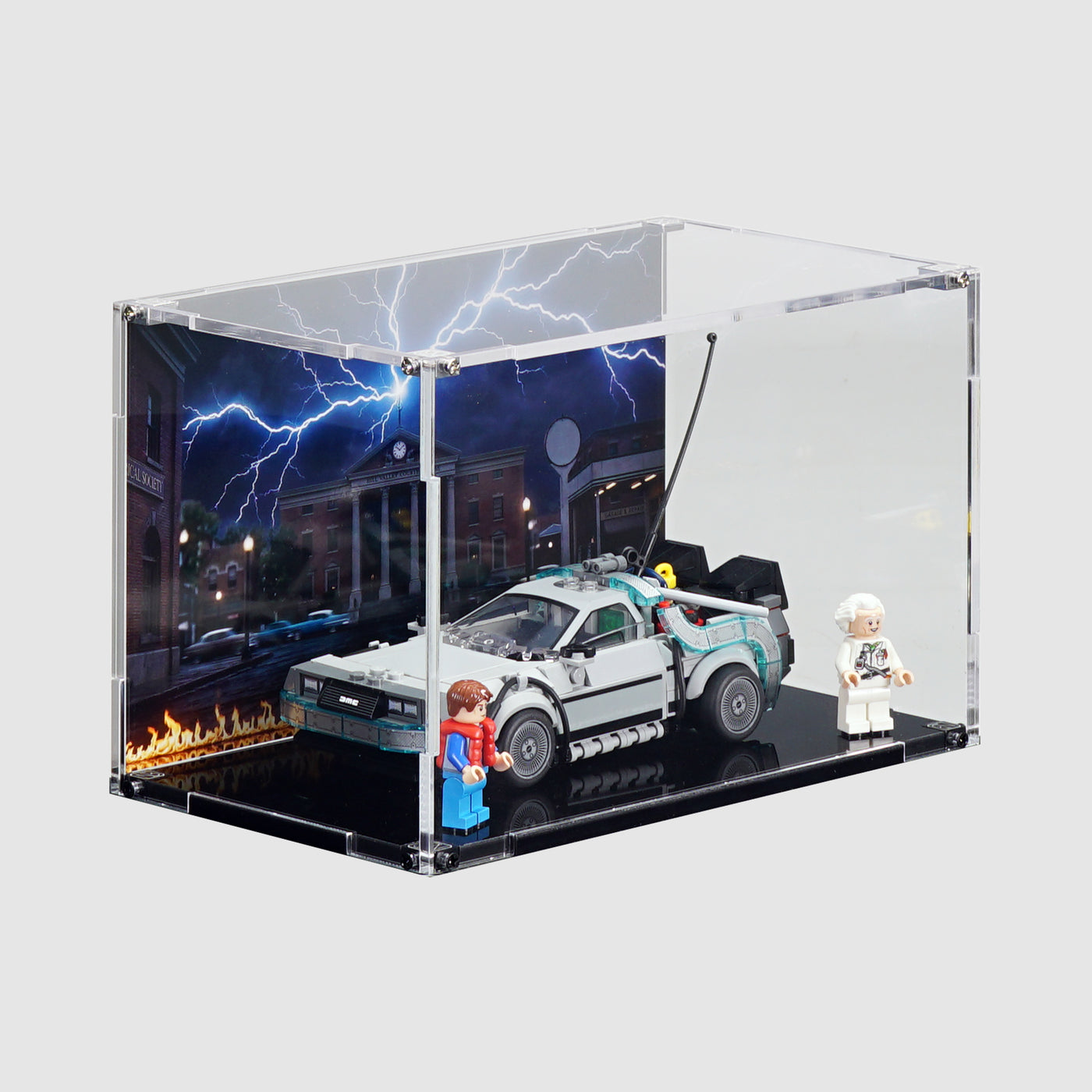 LEGO 77256 Time Machine from Back to the Future | Acrylic LEGO Display Case | ONBRICK