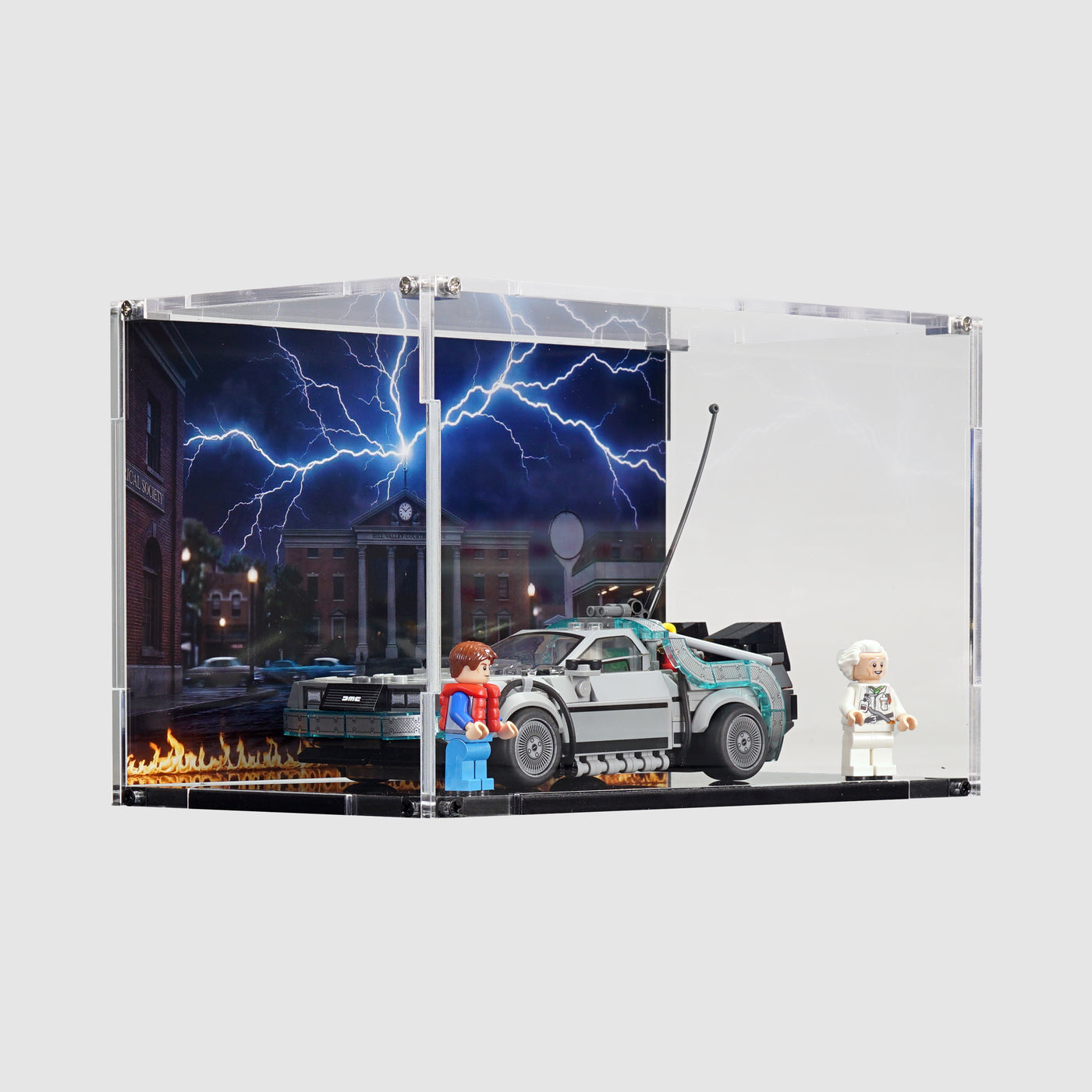 LEGO 77256 Time Machine from Back to the Future | Acrylic LEGO Display Case | ONBRICK