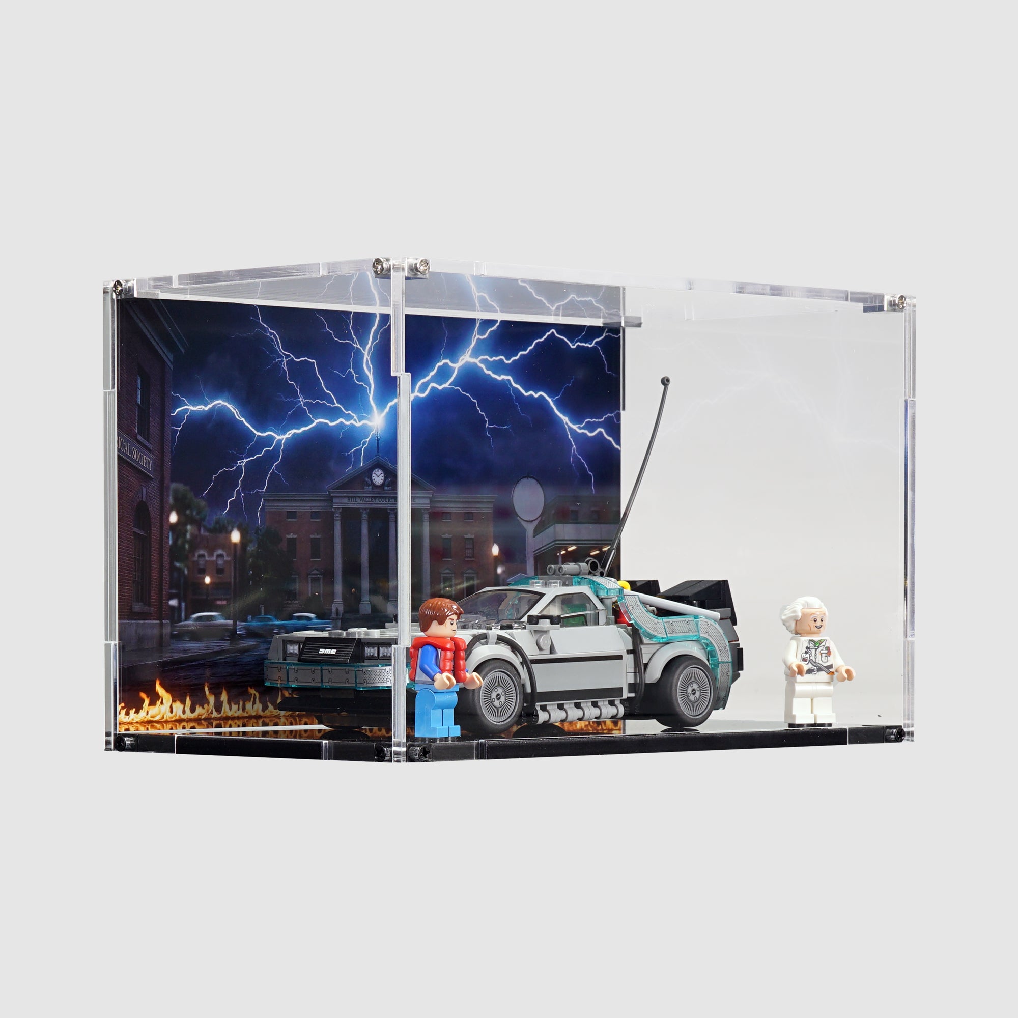 LEGO 77256 Time Machine from Back to the Future | Acrylic LEGO Display Case | ONBRICK