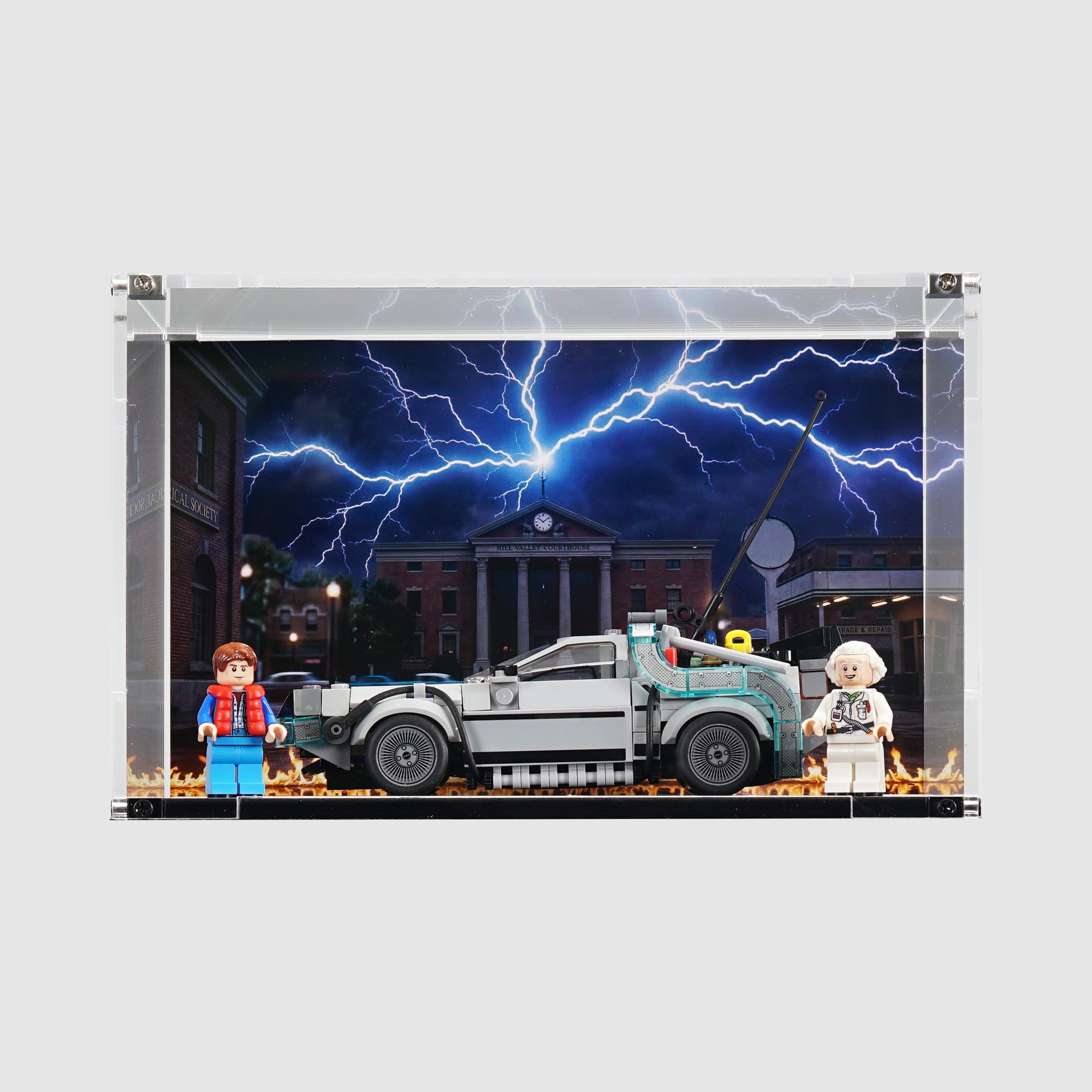 LEGO 77256 Time Machine from Back to the Future | Acrylic LEGO Display Case | ONBRICK