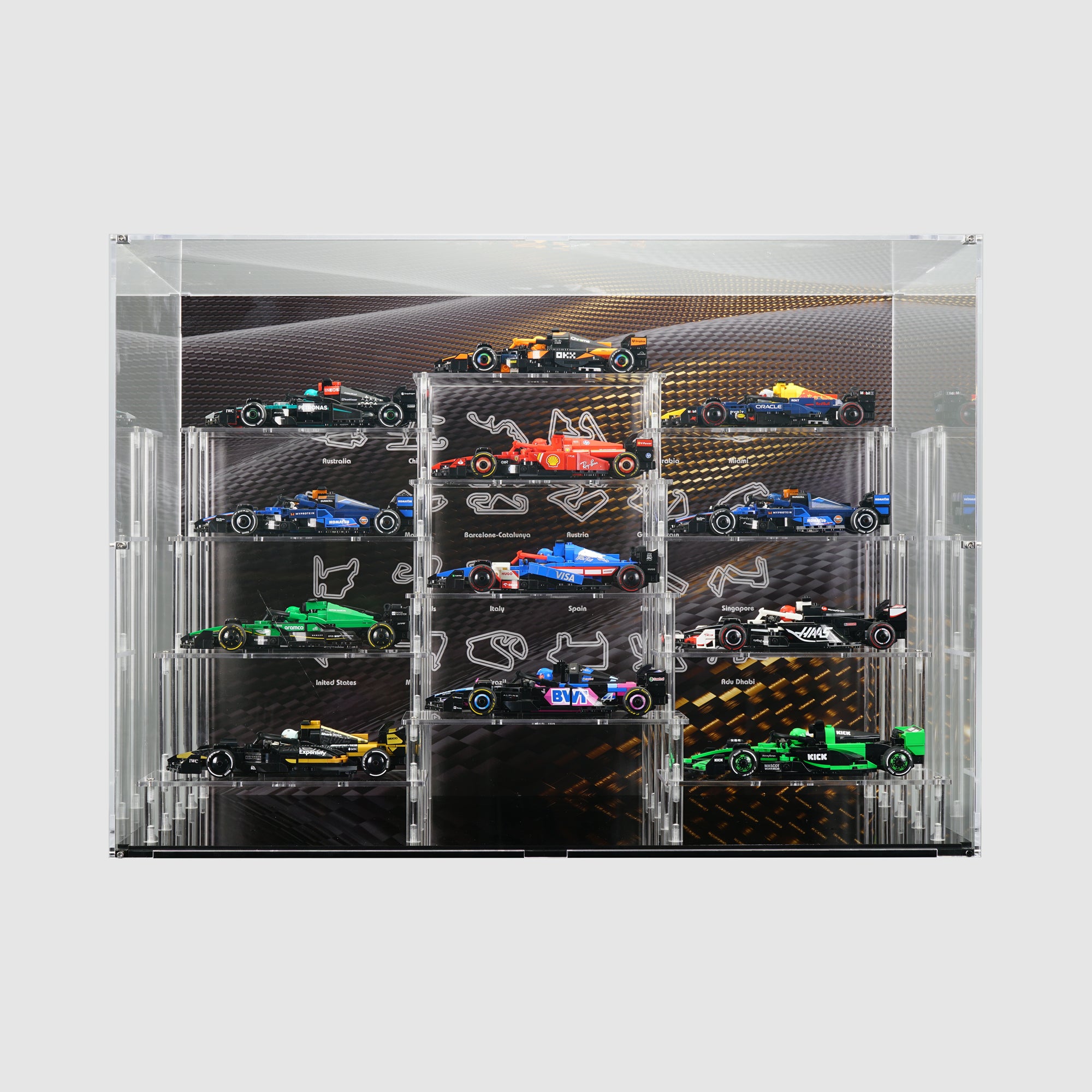 LEGO Speed Champions F1® Race Car Series | Acrylic LEGO Display Case | ONBRICK
