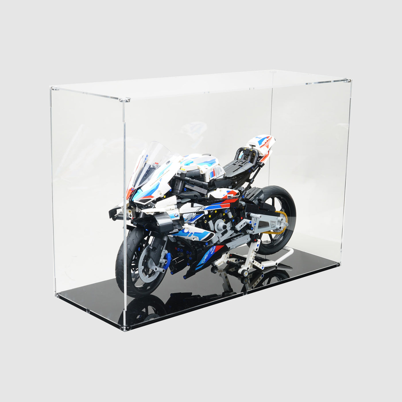  Acrylic Display case for Lego BMW M 1000 RR 42130 (Lego Set is  not Included) (with Theme Background)(US Stock) : Toys & Games