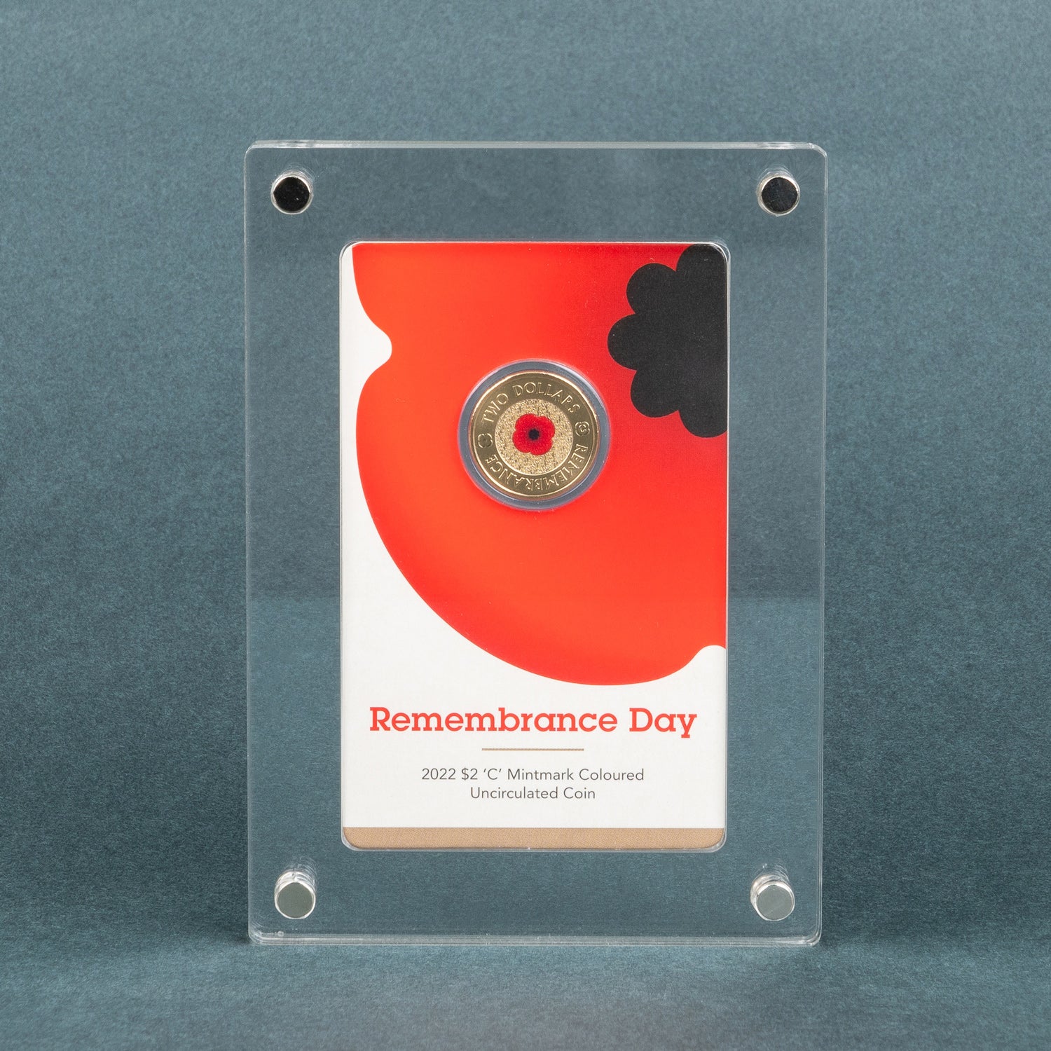 2022 Red Poppy $2 Coin Display Case | ONBRICK